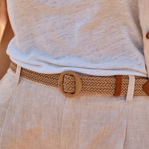 new~ Braided Natural Flax Linen Belt in size Small (4-6) main image 8